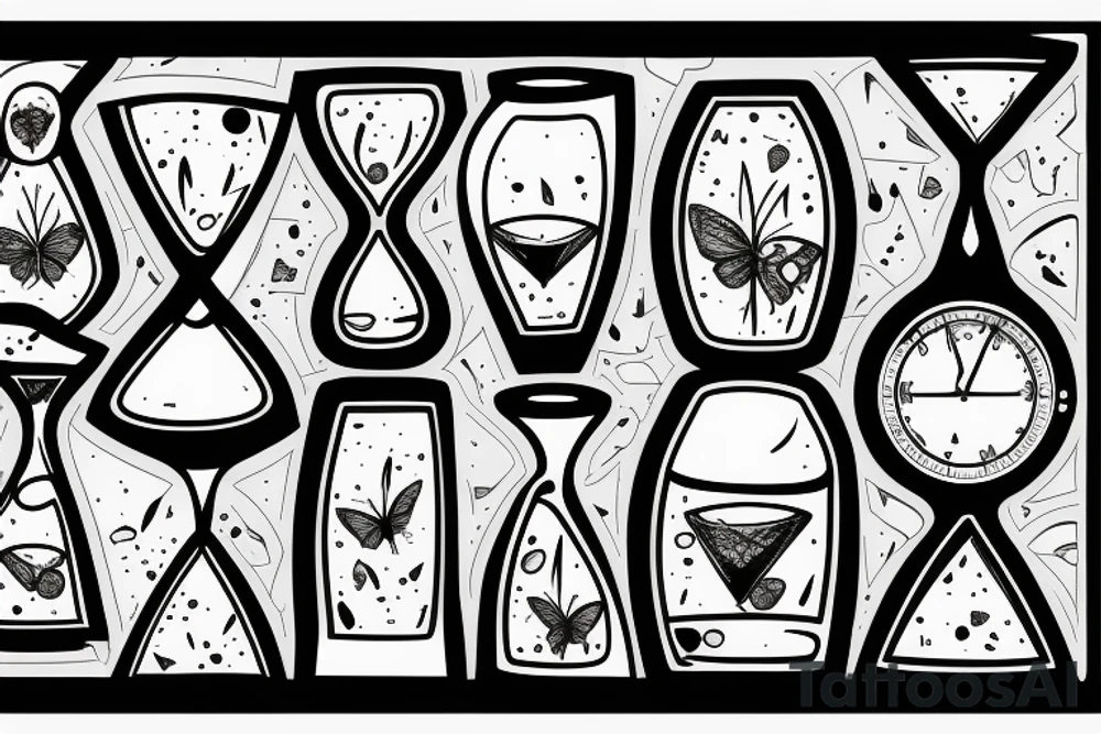 Hourglass; single shattered glass pieces tattoo idea