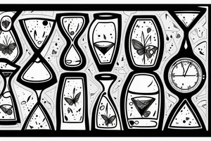 Hourglass; single shattered glass pieces tattoo idea