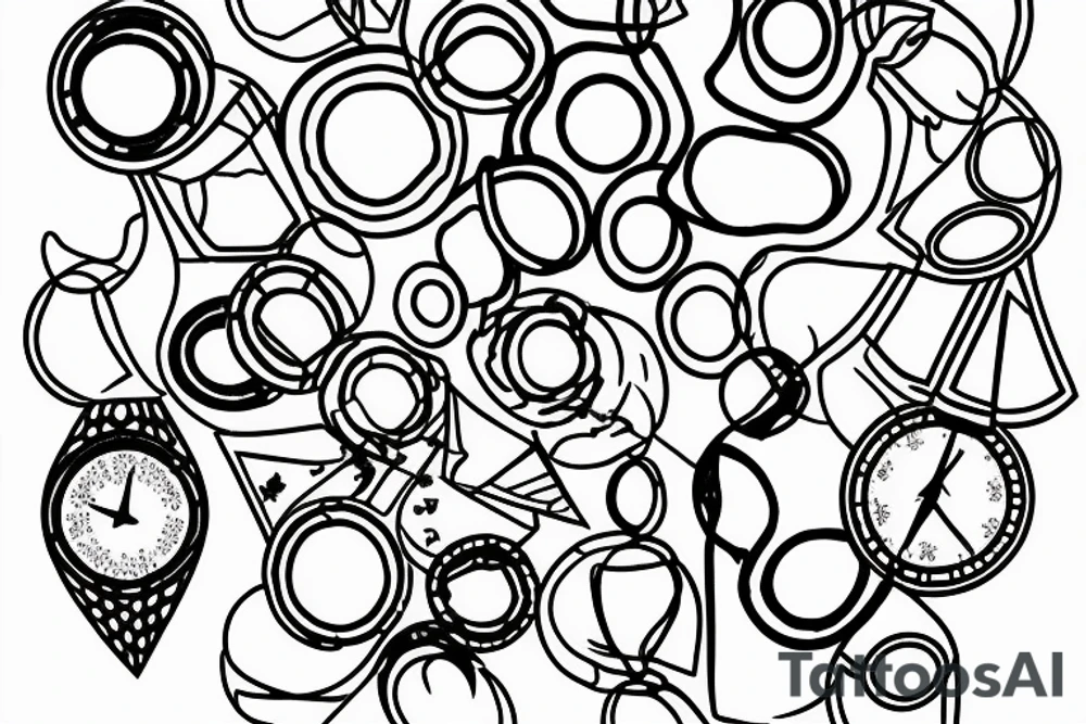 Hourglass; circle of dots; single shattered glass pieces tattoo idea