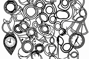 Hourglass; circle of dots; single shattered glass pieces tattoo idea