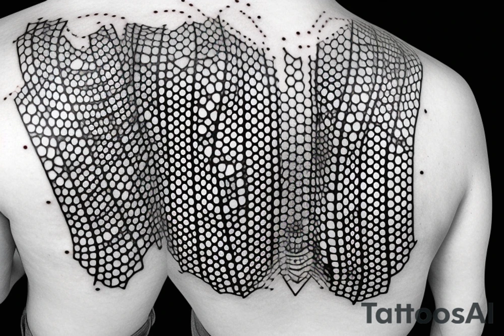 Hourglass; circle of dots; single shattered glass pieces tattoo idea