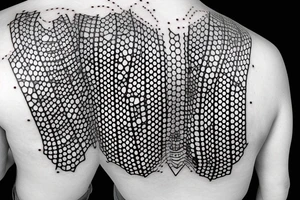 Hourglass; circle of dots; single shattered glass pieces tattoo idea