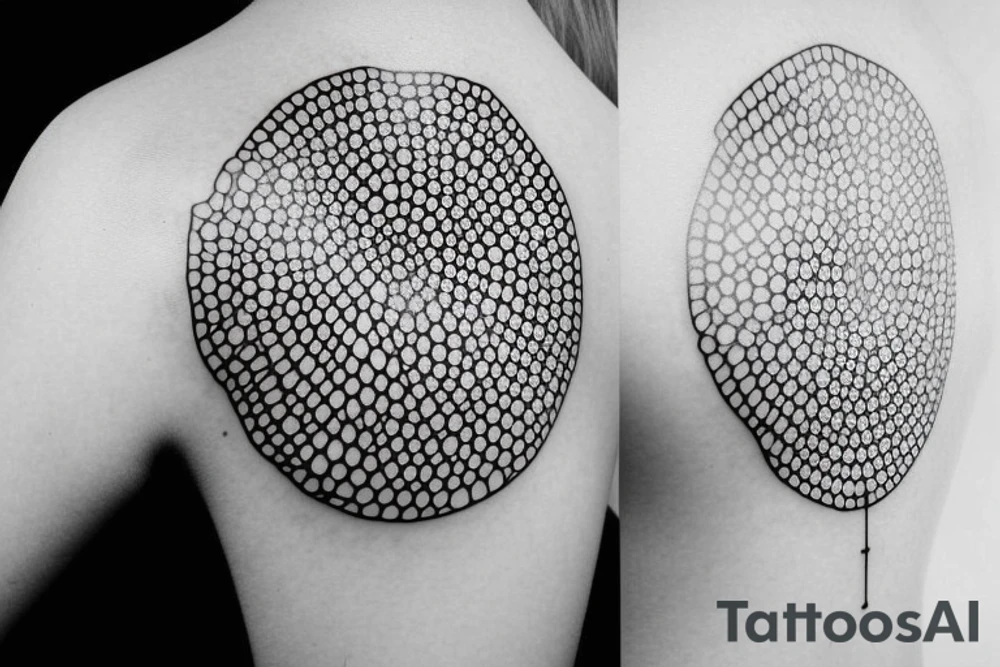 Hourglass; circle of dots; single shattered glass pieces tattoo idea