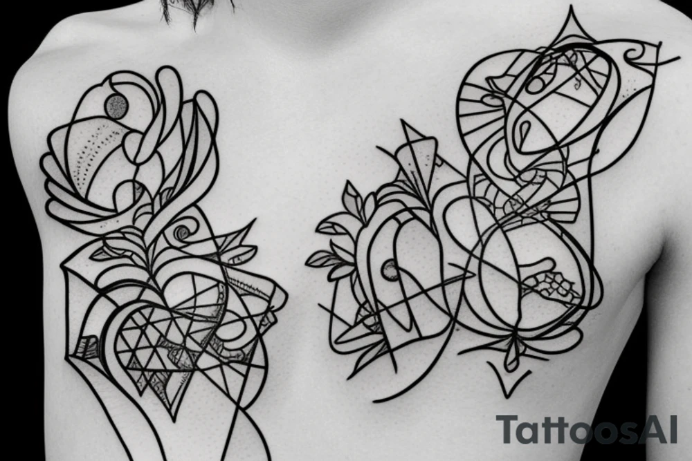 Hourglass; single shattered glass pieces tattoo idea