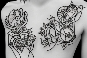 Hourglass; single shattered glass pieces tattoo idea