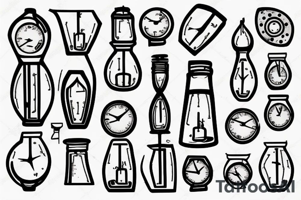 Hourglass; single shattered glass pieces tattoo idea