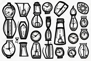 Hourglass; single shattered glass pieces tattoo idea