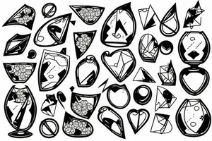 Hourglass; single shattered glass pieces tattoo idea