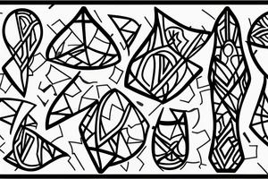 Hourglass; single shattered glass pieces tattoo idea