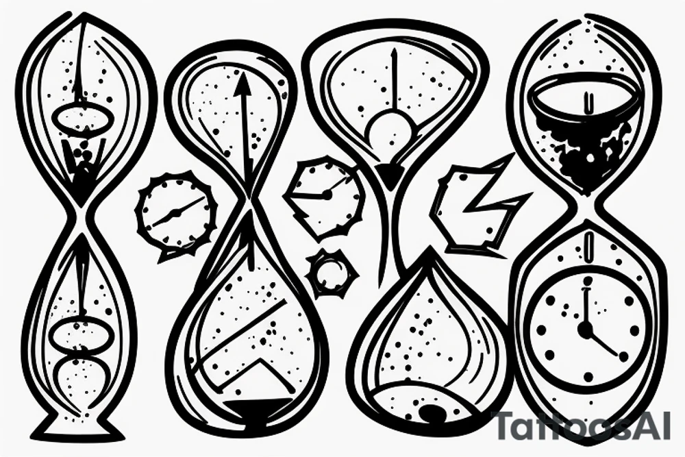 Hourglass; single shattered glass pieces tattoo idea
