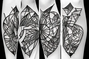 Hourglass; single shattered glass pieces tattoo idea