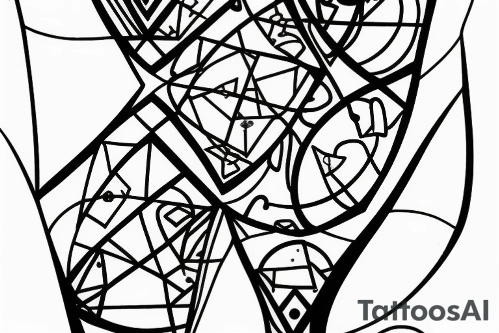 Hourglass; single shattered glass pieces tattoo idea