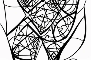 Hourglass; single shattered glass pieces tattoo idea