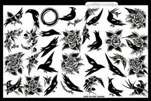 Circle of painted black; crows; tattoo idea