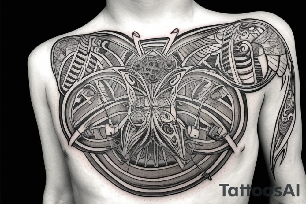 Black circle; crow fly through circle; cross in circle tattoo idea