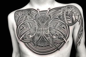 Black circle; crow fly through circle; cross in circle tattoo idea
