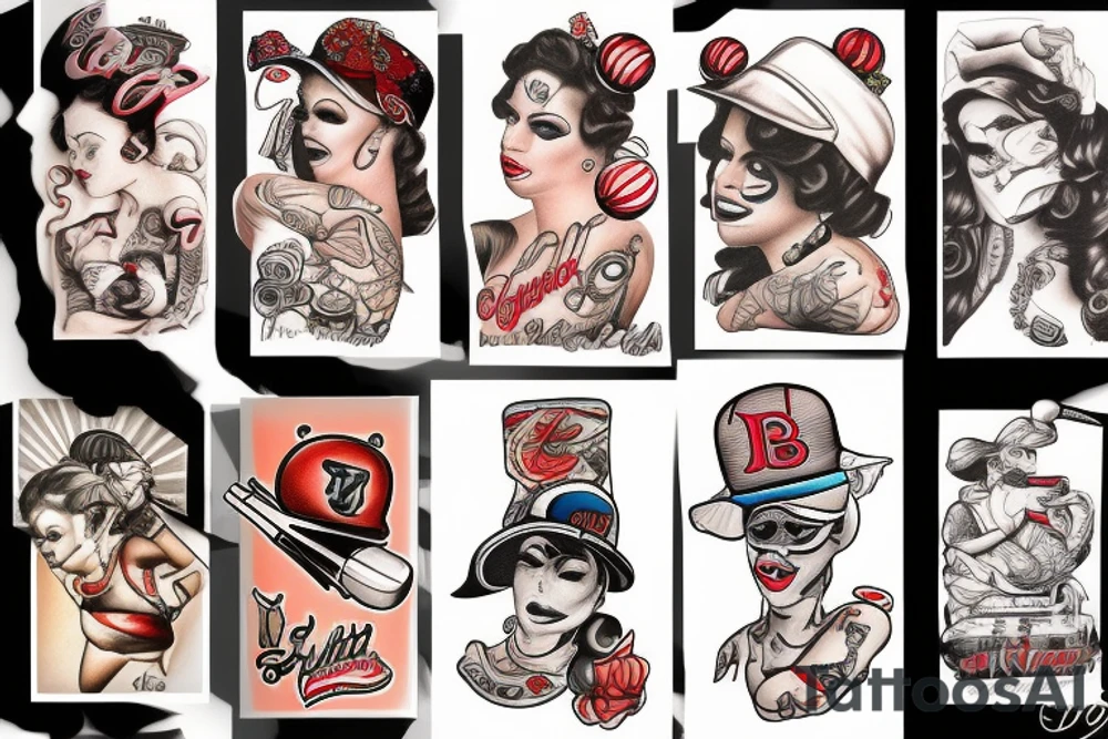 Baseball pinup girl tattoo idea