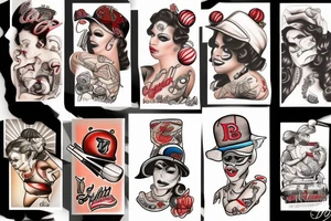 Baseball pinup girl tattoo idea