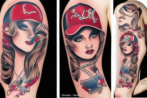 Baseball pinup girl New Mexico tattoo idea