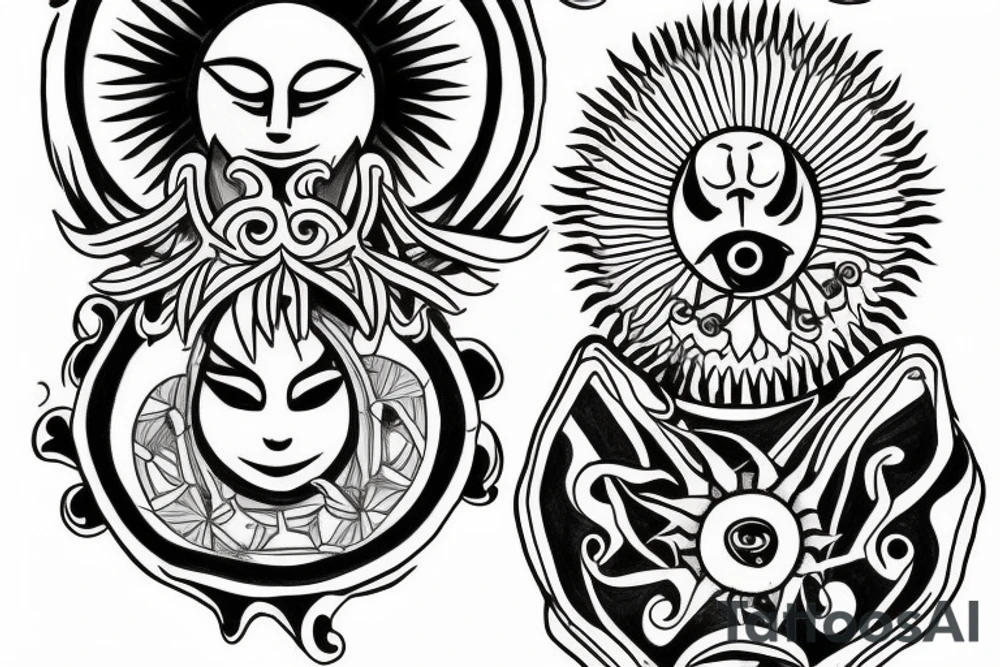 draw 2 suns that represent my 2 boys tattoo idea