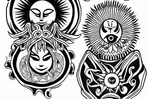draw 2 suns that represent my 2 boys tattoo idea