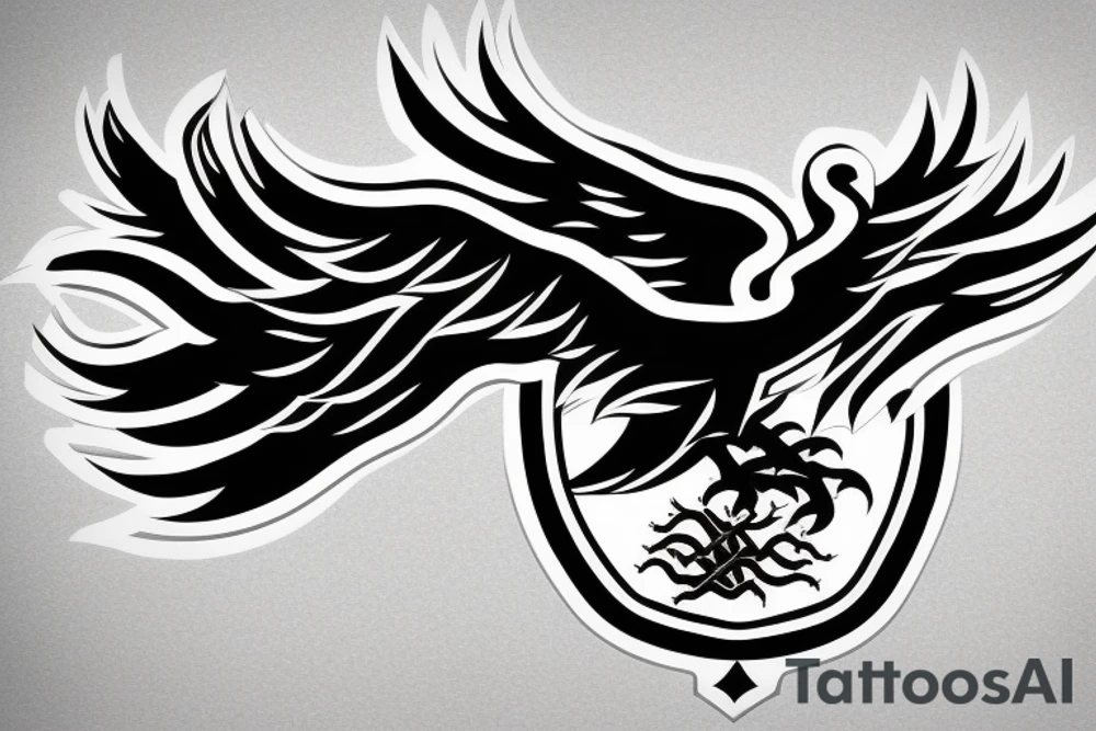 air force symbol with rising phoenix tattoo idea