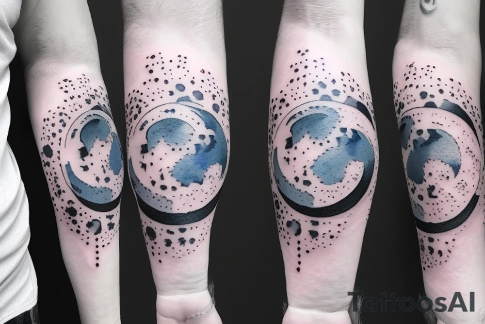 Moon phases in a Japanese watercoloured artstyle as an arm tattoo tattoo idea