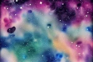 Floating city silhouette over a watercolour galaxy sky. In the shape of a diamond as an arm tattoo tattoo idea