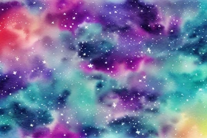 Floating city silhouette over a watercolour galaxy sky. In the shape of a diamond as an arm tattoo tattoo idea