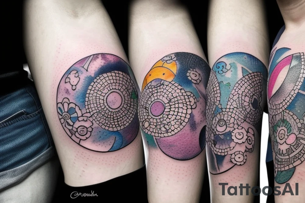 All the moon phases in a line tattoo idea