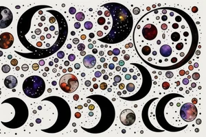 All the moon phases in a line tattoo idea