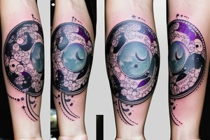 All the moon phases in a line tattoo idea