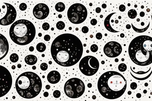All the moon phases in a line tattoo idea