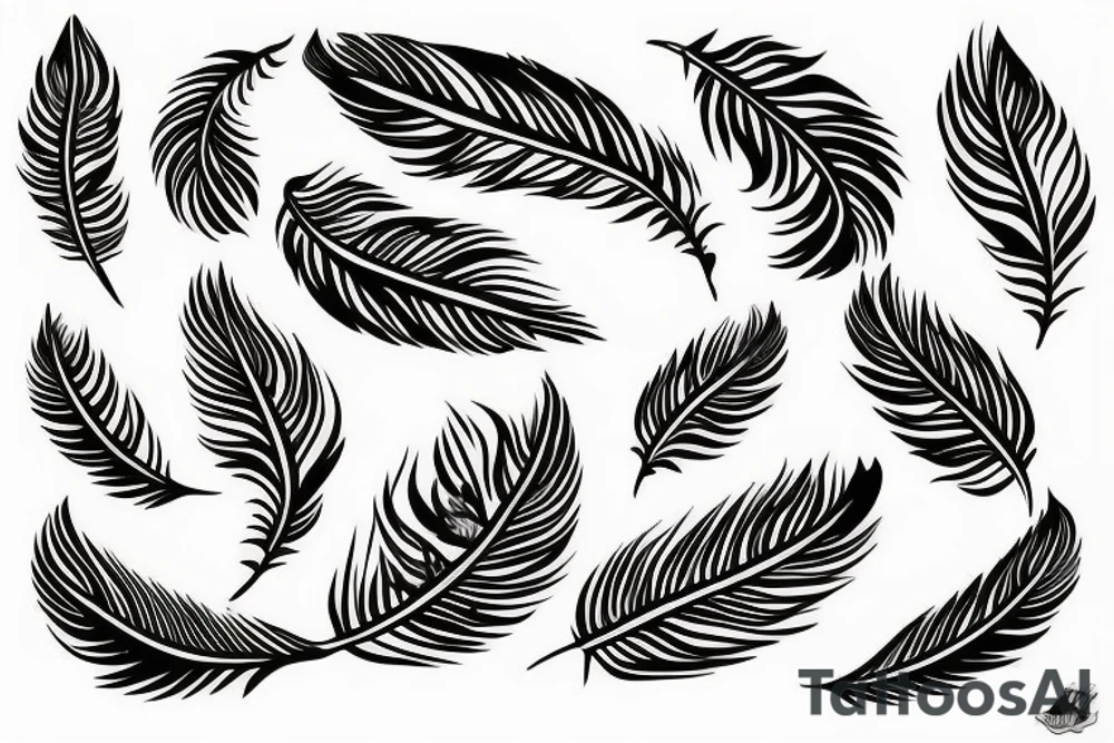 Feather with birds flying off tattoo idea