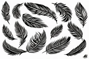 Feather with birds flying off tattoo idea