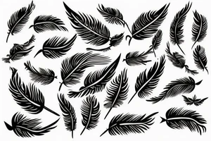Feather with birds flying off tattoo idea