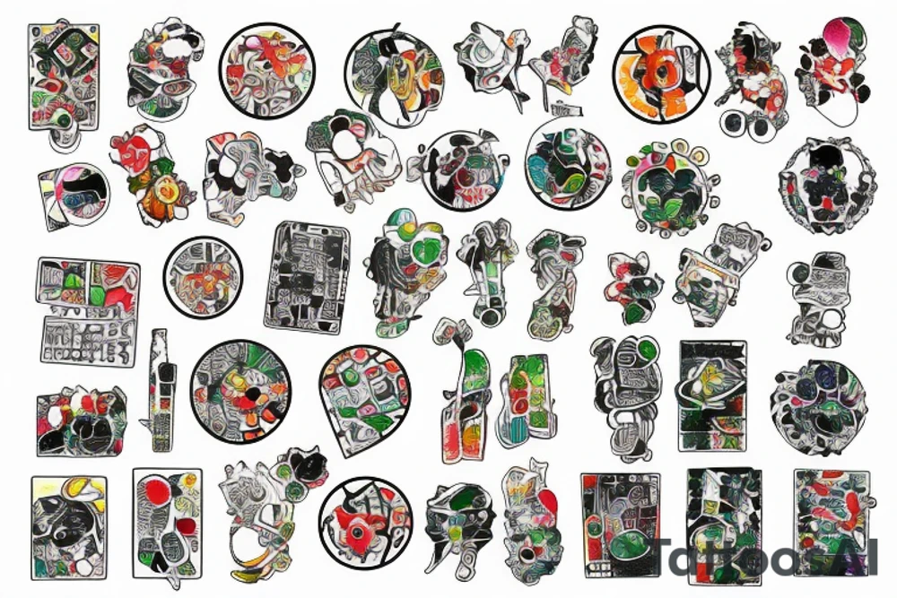 Circuit board Japanese Watercolour tattoo idea