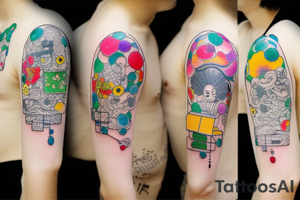 Circuit board Japanese Watercolour tattoo idea