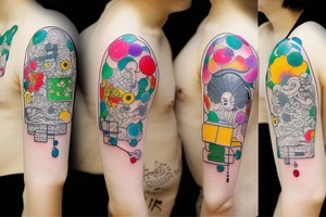 Circuit board Japanese Watercolour tattoo idea