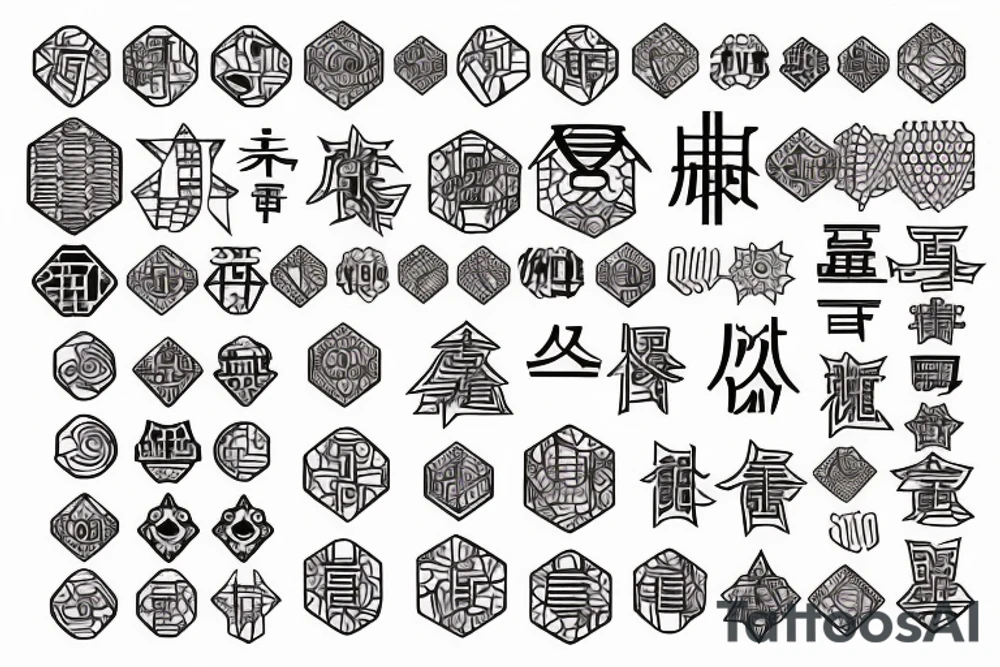 Circuit board Japanese geometric tattoo idea