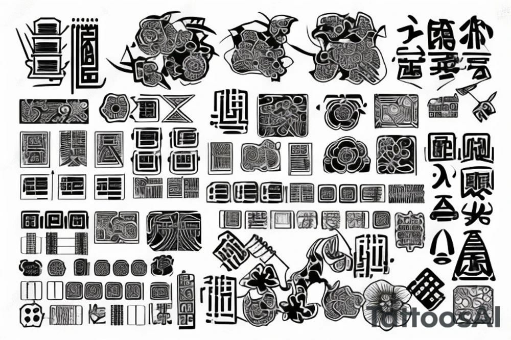 Circuit board Japanese geometric tattoo idea