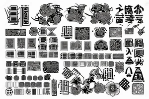 Circuit board Japanese geometric tattoo idea