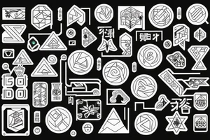 Circuit board Japanese geometric tattoo idea