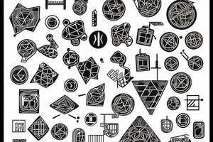 Circuit board Japanese geometric tattoo idea