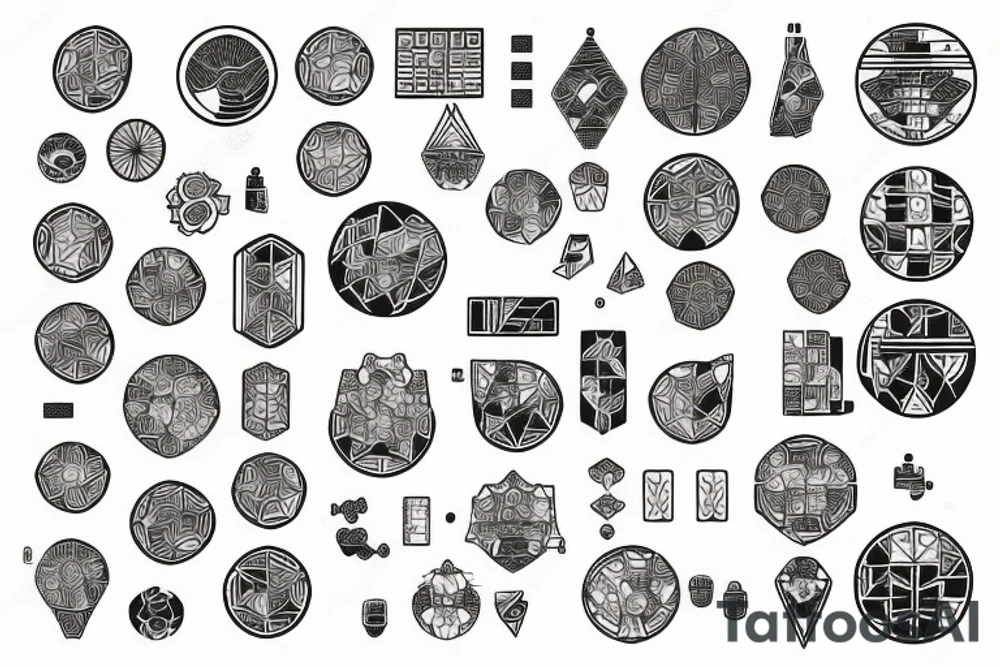 Circuit board Japanese geometric tattoo idea