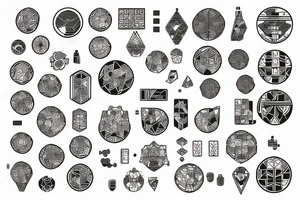 Circuit board Japanese geometric tattoo idea