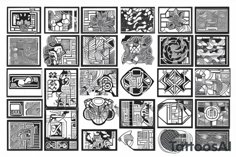 Circuit board Japanese geometric tattoo idea