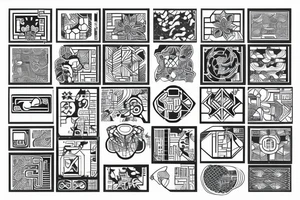 Circuit board Japanese geometric tattoo idea