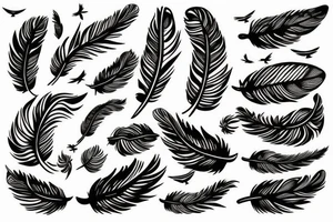 Feather with birds flying off it tattoo idea