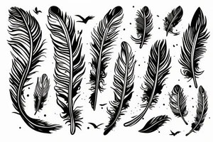 Feather with birds flying off it tattoo idea
